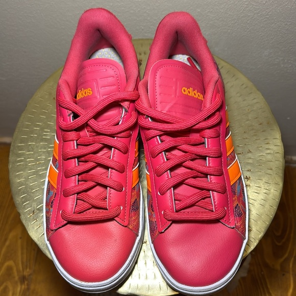 Women’s Sz 9 Adidas x Farm Rio Grand Court Alpha Cloudfoam Comfort Court Shoes - Picture 6 of 12